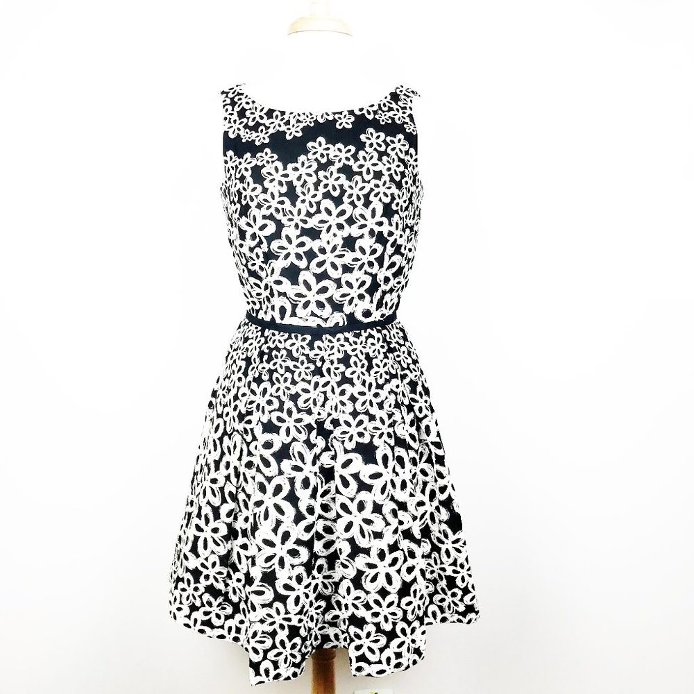 Taylor Flower Print Fit & Flair Dress